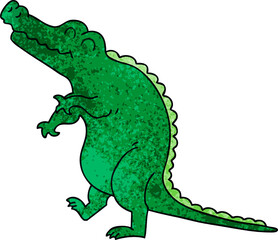 quirky hand drawn cartoon crocodile