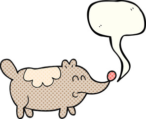 comic book speech bubble cartoon small fat dog