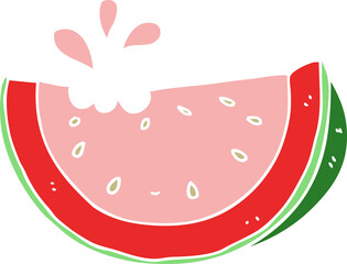flat color style cartoon watermelon