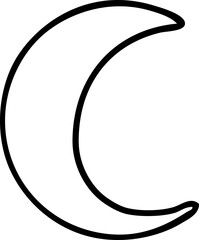line drawing doodle of a crescent moon