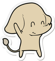 sticker of a cute cartoon elephant