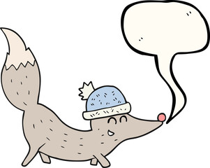 speech bubble cartoon little wolf