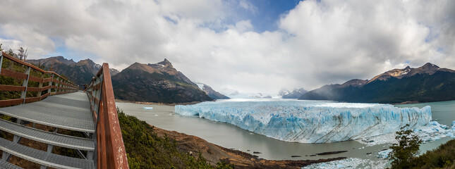 Panoramic View of Perito Moreno Glacier from Walking Trail