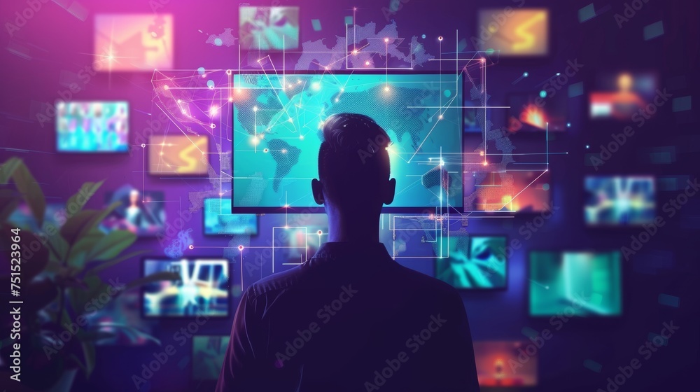 Poster a digital content concept, a social networking service, a streaming video system, a non-fungible tok