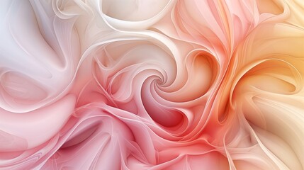 Minimalistic spirals and swirls converging in an elegant dance, bathed in a gradient of soft and soothing colors.