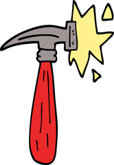 cartoon doodle hammer banging