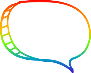 rainbow gradient line drawing cartoon speech bubble