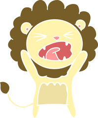flat color style cartoon lion