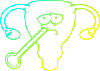 cold gradient line drawing cartoon poorly uterus