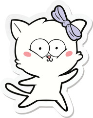 sticker of a cartoon cat