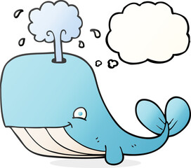 thought bubble cartoon whale spouting water