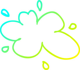 cold gradient line drawing cartoon red splat of paint
