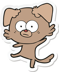 Obraz na płótnie Canvas sticker of a nervous dog cartoon