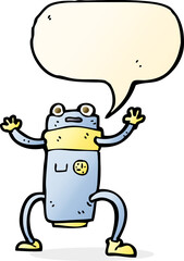 cartoon robot with speech bubble