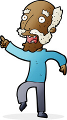 cartoon frightened old man