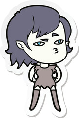 sticker of a cartoon vampire girl
