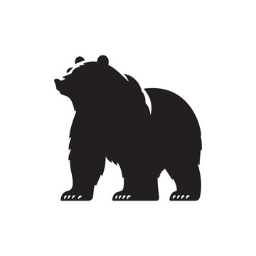 Wild Majesty: Vector Bear Silhouette - Capturing the Untamed Beauty of Nature's Noble Creature in Elegant Form. Vector Bear Illustration.