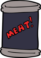 cartoon doodle can of meat