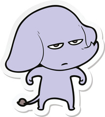 sticker of a annoyed cartoon elephant