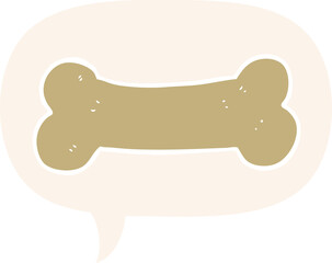 Cute cartoon drawing and speech bubble in retro style