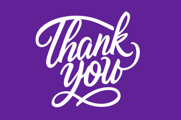 Obraz premium Thank you Hand drawn lettering. Calligraphic Lettering, Typographyc vector illustration.
