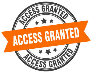 access granted stamp. access granted label on transparent background. round sign