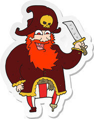 sticker of a cartoon pirate captain
