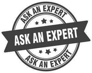 ask an expert stamp. ask an expert label on transparent background. round sign