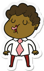 sticker of a cartoon man singing