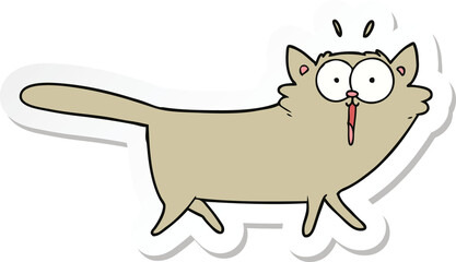 sticker of a cartoon cat