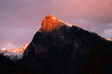 Sunset in the french alps