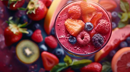 Zelfklevend Fotobehang Refreshing fruit smoothie © Mahi