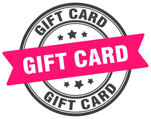 gift card stamp. gift card label on transparent background. round sign