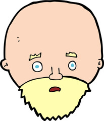 cartoon shocked man with beard