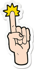 sticker of a cartoon pointing finger