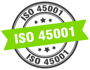 iso 45001 stamp. iso 45001 label on transparent background. round sign