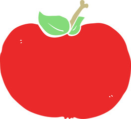 flat color style cartoon apple