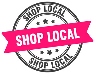 shop local stamp. shop local label on transparent background. round sign