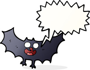 cartoon bat with speech bubble