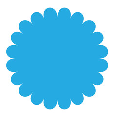 Scallop Circle Silhouette Shapes Icon Set