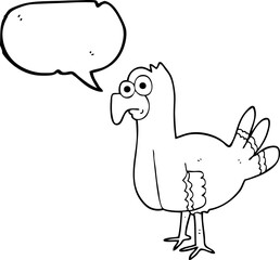 speech bubble cartoon bird
