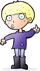 cartoon boy asking question
