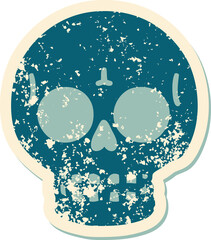 distressed sticker tattoo style icon of a skull