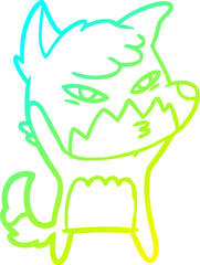 cold gradient line drawing clever cartoon fox