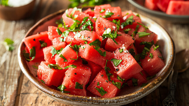 Refreshing watermelon salad