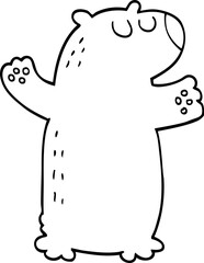 line drawing cartoon polar bear