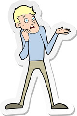 Fototapeta premium sticker of a cartoon nervous man