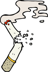 cartoon broken cigarette