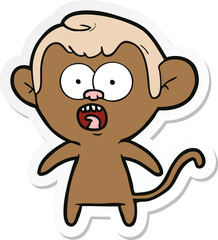Obraz na płótnie Canvas sticker of a cartoon shocked monkey