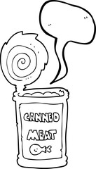 speech bubble cartoon canned meat